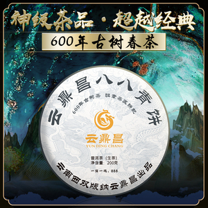 云鼎昌【八八青饼】普洱生茶勐海600年古树春茶云南茶叶饼茶200g