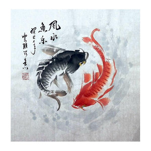 阴阳鱼挂画