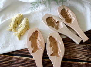 凹底立体花样馒头面食糕点心立体鱼形果蔬南瓜模具过年用木质年糕