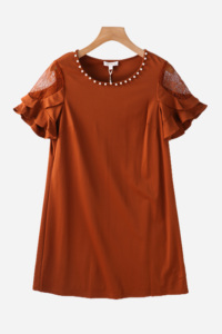 新款 芊系列大码女装2023夏季气质优雅圆领短袖长衫女士M7434T恤