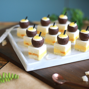 夏日椰芒茶歇会议慕斯小蛋糕甜品台冷餐冷冻下午茶自助餐25块装
