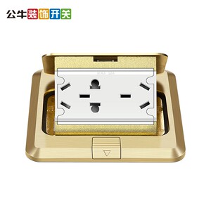 公牛开关插座面板多功能多用八孔全铜防水地插隐藏式弹起式