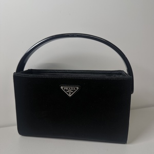 已售prada普拉达玳瑁缎面盒子手提包拉链款中古罕见95新