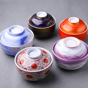日式料理陶瓷带盖碗炖盅居酒屋味增汤炖蛋盅海鲜家用炖汤盅