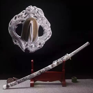 青龙日本武士刃t10东洋居合练习木鞘烧刃弯刀一体冷兵器未开刃