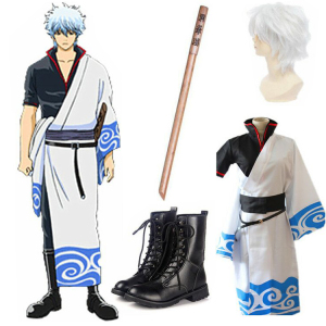 cosplay衣服银魂坂田银时银桑服装动漫表演cos假发鞋子洞爷湖全套