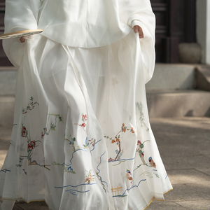 苔川集 仿孔府花鸟裙 明制一片式马面裙 纱料版 现货