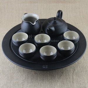 台湾陆宝镜清 雅旋壶茶礼 旋转壶功夫茶具 缘聚茶盘 陶瓷茶盘整套