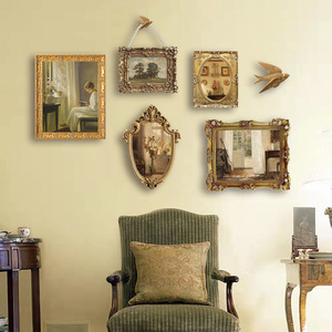 法式复古宫廷风装饰画组合客厅沙发背景墙挂画美式轻奢墙面壁画