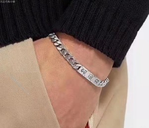 专柜正品 gucci 古驰 男女同款手镯 小精灵  情侣款纯银骷髅 手链