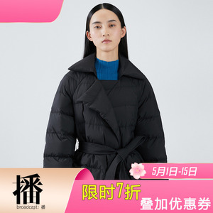 播牌2021冬装新款正品女式通勤西装翻领短款羽绒服外套ddo4rd4254