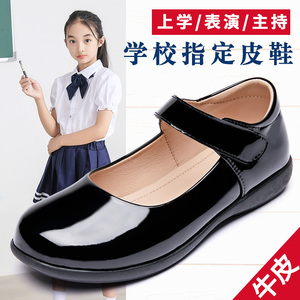 初中生小学生浅口黑色小皮鞋日系jk少女大童校服配裙合唱表演出鞋