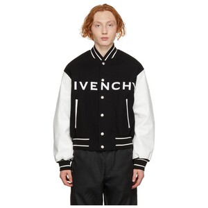 tb479559403淘宝givenchy夹克外套 纪梵希男装 黑白logo印花棒球服
