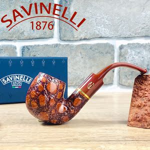意大利进口沙芬savinelli鳄鱼系列石楠木弯式烟斗男士礼品锅子