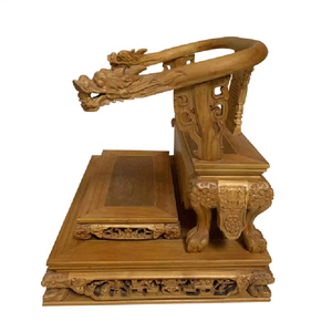 木雕工艺品神像拖椅双龙椅实木雕刻叠椅佛像座椅脱椅用品定制