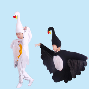 儿童新款卡通动物表演服舞台大雁小天鹅造型舞蹈服亲子衣演出服装