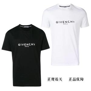 GIVENCHY纪梵希20春夏经典字母logo全棉圆领短袖修身T恤黑色白色
