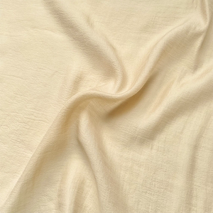 布艺岛半透珠光米黄色纯色真丝丝麻天丝亚麻面料烫金汉服古风布料