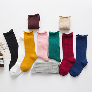 儿童袜子纯棉春秋季长筒堆堆袜1-3-5-7岁韩国男女童宝宝中筒袜