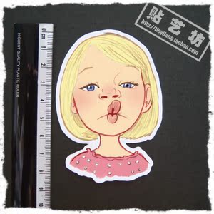 樱桃小嘴 卡通贴纸 电脑贴纸 旅行箱贴纸 笔记本贴纸 防水贴画