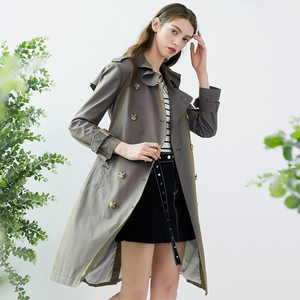 【包邮】gloria/歌莉娅女装春季新款荷叶领长袖风衣外套1