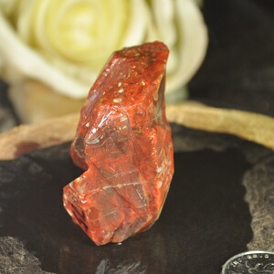 辽宁朝阳天然北票战国红缟玛瑙矿标摆件原石肉料矿标1-75号鸡血红