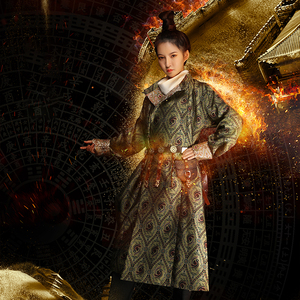 都城南庄汉服 檀棋唐翻领 长安十二时辰联名款圆领袍男女款cp汉服