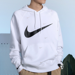 nike耐克卫衣男21冬季新款白色运动连帽保暖套头衫休闲上衣da0111