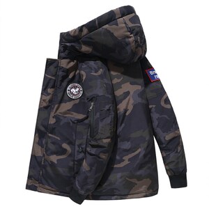加拿大官网大鹅2021新款男士羽绒服冬季短款青年加厚工装迷彩棉衣