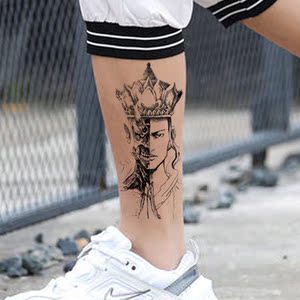 善恶一念之间唐僧仿真纹身贴 半魔半佛男女款 花臂 小腿 手臂防水