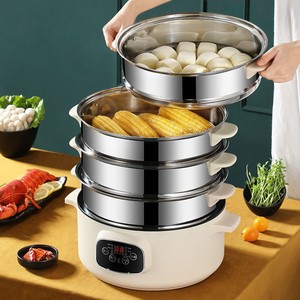 电炖蒸锅一体多功能家用自动断电电蒸锅三四层大容量电蒸笼蒸包蒸