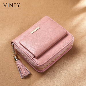 意尔康适用mkviney小钱包女2021新款真皮短款零钱包小众设计女士