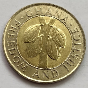 【任意满六件包邮】加纳 外国硬币外币双色币 直径26mm 全新硬币