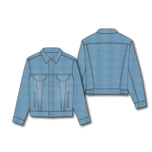 春秋季男女牛仔夹克外套原创服装设计图代画矢量图稿ai结构工艺图