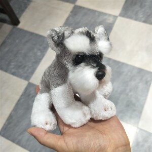 小号雪纳瑞公仔ins警犬玩偶仿真假狗狗汽车摆件可爱毛绒玩具礼物