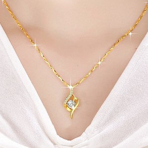 老凤祥和黄金项链女款吊坠元宝金项链锁骨链女送老婆女友七夕礼物