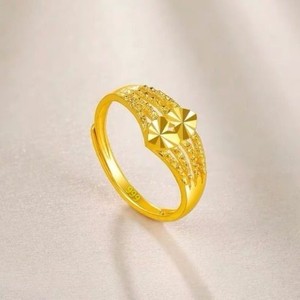 老凤祥和金戒指女款999金戒指首饰女黄金大花活口妈妈款结婚送礼