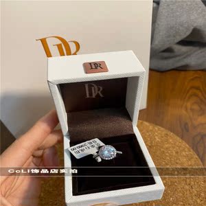 迪奥萃s9镀银1克拉真莫桑石钻六爪dr四爪钻戒活口一生碎3克拉奢华