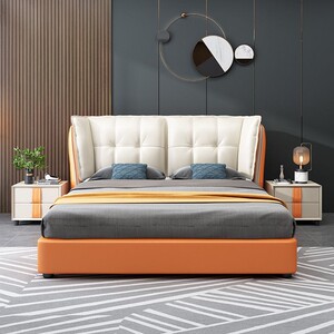 8米双人婚床软靠背轻奢科技布床实木