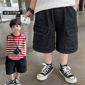 湖州织里男童牛仔短裤2024新款夏装韩版儿童洋气中小童装休闲裤子