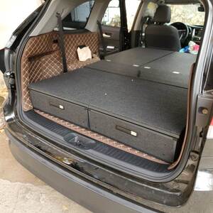 丰田 汉兰达 床车改装 后备箱定制车床 全平收纳箱 车魔盒定制