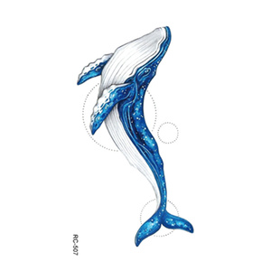 蓝鲸纹身贴纸