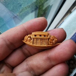 00xiaodong核雕淘宝橄榄核雕调刻橄榄胡苏工名家核舟记小船一帆风顺