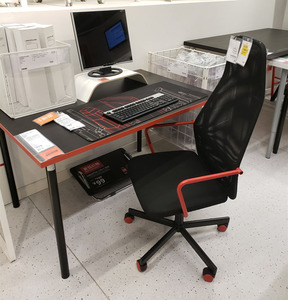 宜家ikea胡福斯佩电竞椅升降网布家用电脑椅转椅办公椅简约游戏