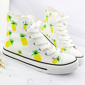 菠萝鞋女帆布高帮