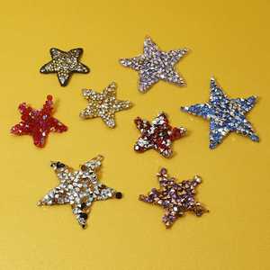 新款水钻烫钻五角星背胶服装饰品贴图案补丁包帽布贴汽车钻贴定制