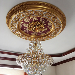欧式圆形灯池灯盘天花吊顶装饰客厅造型PVC发泡材料 简约仿古雕花