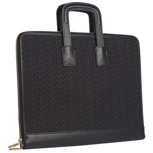 公价34600 zilli 经典金砖铭牌 提花英文黑色小牛皮公文包 手提包