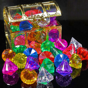 儿童宝石玩具闪亮宝石女孩宝石有孔亮晶晶网红玩具七彩水晶石套装