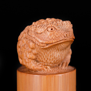 竹雕浙派名家张念超纯手工雕刻实心竹金蟾手把件老玉竹文玩件竹制